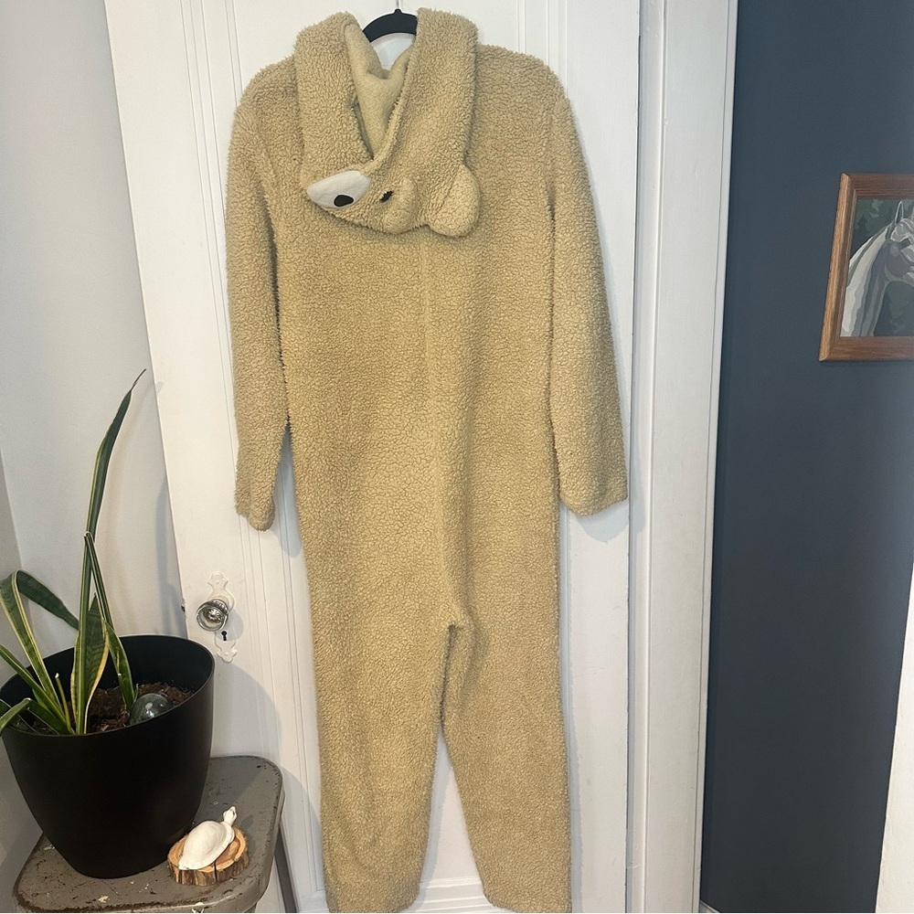 Ted2 Adult medium Thunder Buddies Cozy Tan Footie - Picture 2 of 7
